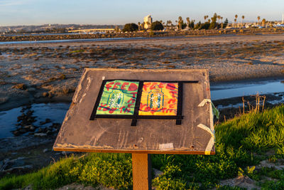 Information sign on the beach