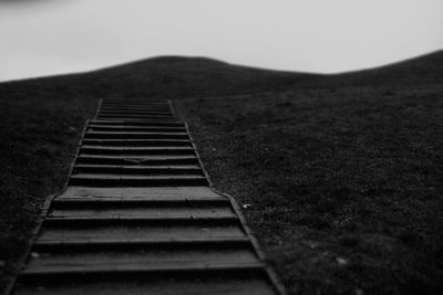 Low angle view of staircase against sky