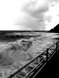 View of sea against cloudy sky