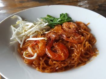 Close-up of noodles in bowl