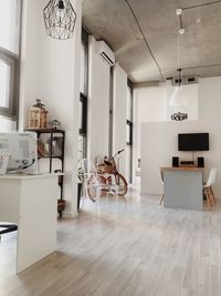 Empty chairs and tables at home