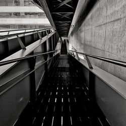 High angle view of escalator