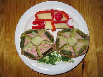 High angle view of food on plate