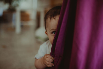 Close-up portrait of cute baby girl