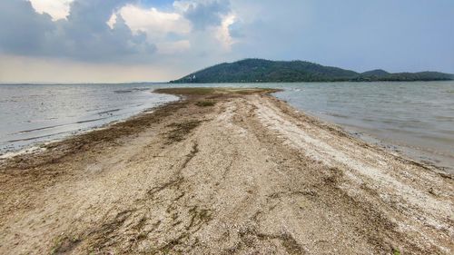 Scenic view of beach against sky