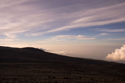 Scenic view of landscape against sky during sunset