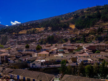 High angle view of townscape against sky