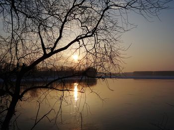 Sunset over lake