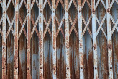 Full frame shot of rusty metallic structure