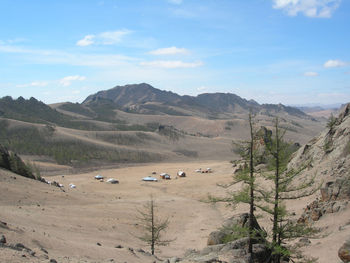 Scenic view of mountains against sky