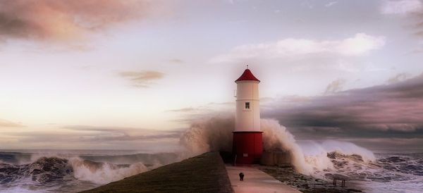 View of lighthouse against the sea