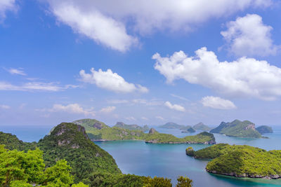 Beautiful scenery at view point of ang thong national marine park near koh samui 