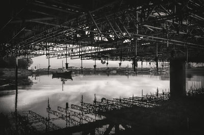 Reflection of factory on water