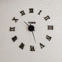 High angle view of clock on wall