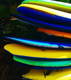 Close-up of multi colored boat