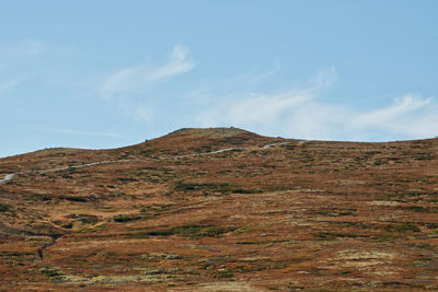 Low angle view of mountain against sky