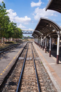 Railroad station platform against sky