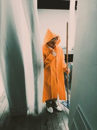 Woman cleaning floor