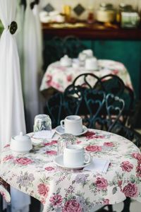 Coffee cup on table at home