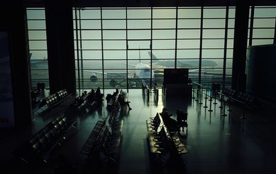 Group of people in airport building