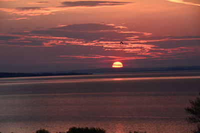 Scenic view of sunset over sea