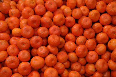 Full frame shot of oranges at market stall