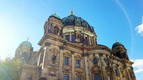 Low angle view of cathedral against blue sky