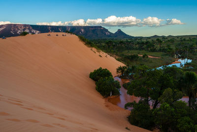 Scenic view of desert against sky