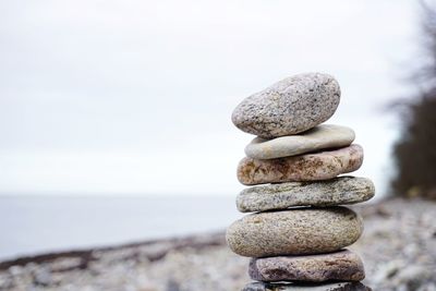 Stack of stones on beach