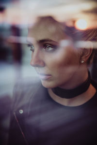 Close-up portrait of a young woman