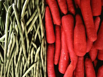 Green beans and carrots for sale