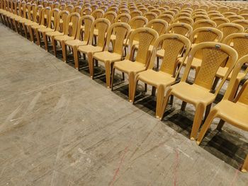 Empty chairs arranged