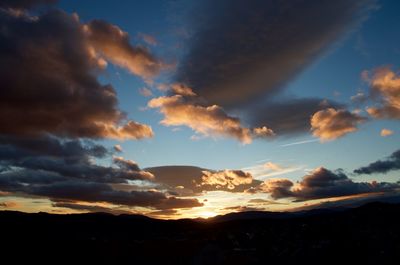 Scenic view of dramatic sky during sunset