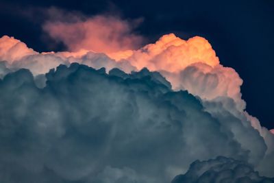 Low angle view of cloudscape against sky during sunset