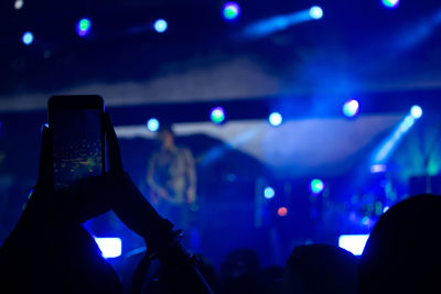 Group of people at music concert