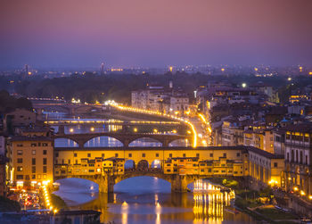 Illuminated city at night