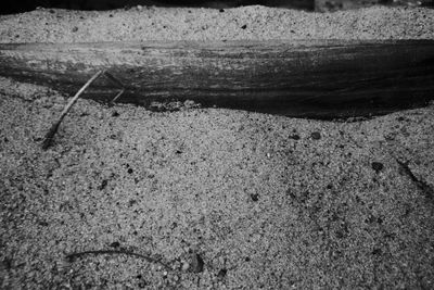 High angle view of sand on beach