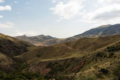 Scenic view of mountains against sky