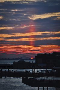 Scenic view of sunset over sea