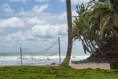 Scenic view of beach against sky