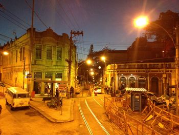 City street at sunset