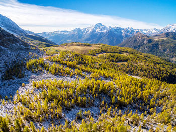 Scenic view of mountains against sky