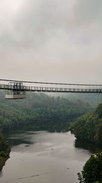 Bridge over river against sky