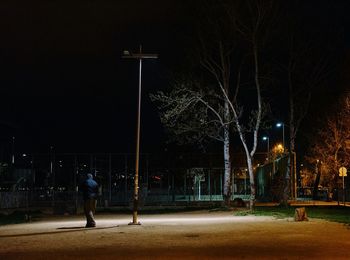 Illuminated street light at night