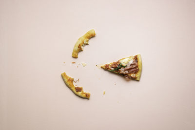 High angle view of food on white background