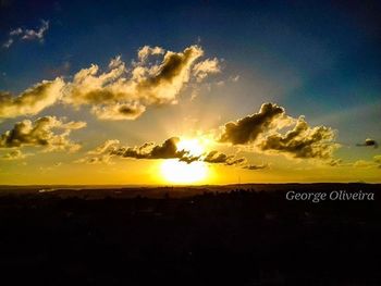 Scenic view of sunset over landscape