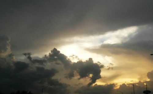 Low angle view of sky at sunset