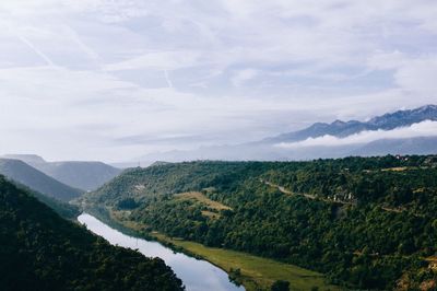 Scenic view of mountains against sky