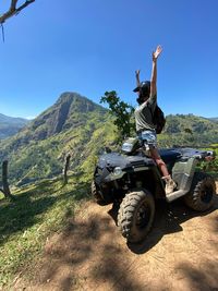 View of motorcycle on mountain road