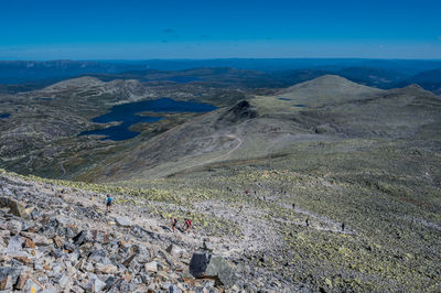 View from mountain gaustatoppen, rjukan, norway